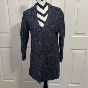ARAN MOR IRELAND Blue Button Front Cardigan